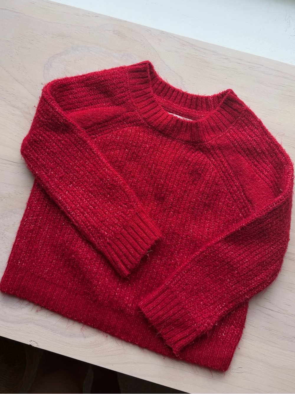 Copper Key Bright Red Crewneck Sweater - Kids Knit Pullover